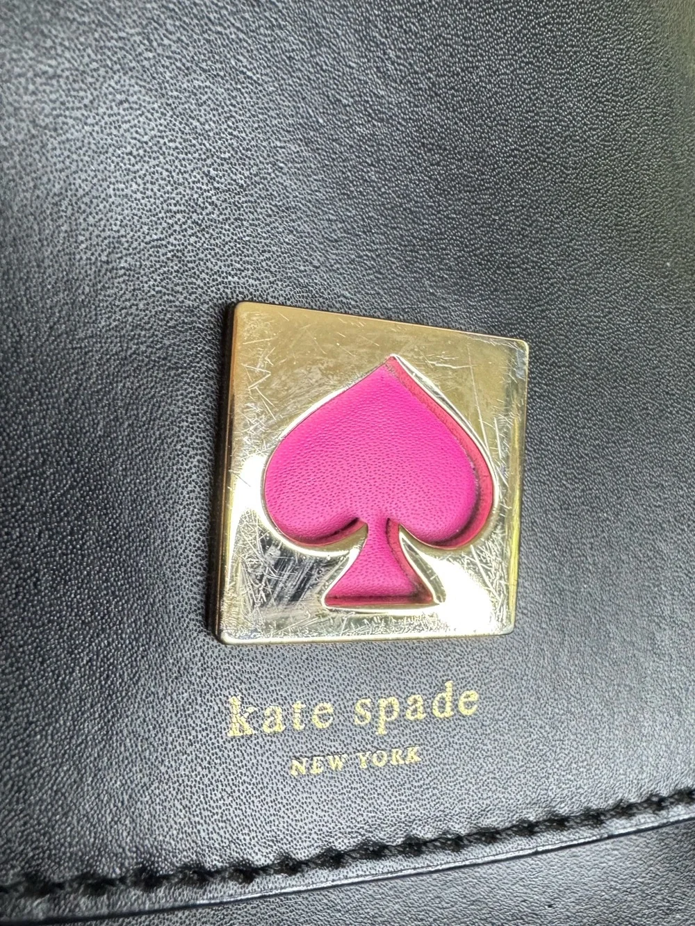 #341 Kate Spade Doreen Bond Street Leather Logo Flap Closure Crossbody Bag